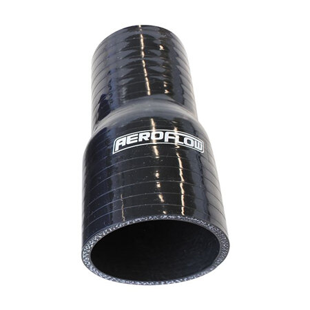 Aeroflow Gloss Black Straight Silicone Reducer / Expander Hose 4.5' to 4' I.D - AF9201-450-400