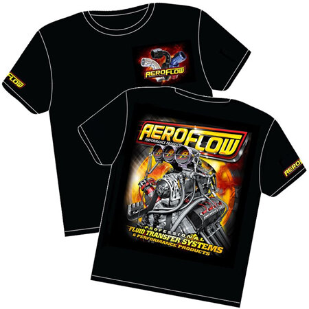 Aeroflow 'Nitro Hemi' Black T-Shirt Large - AFNITRO2-L