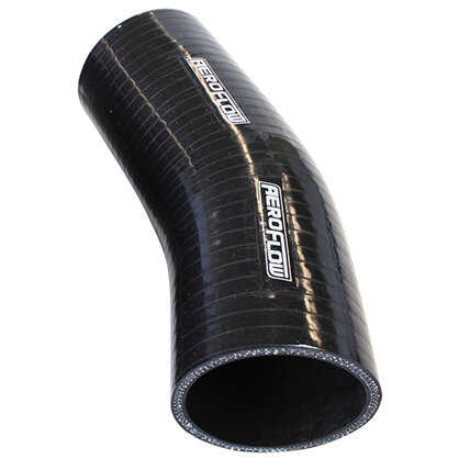 AEROFLOW Silicone  23 Deg; Black   I.D 2.25' 57mm, Wall 5.3mm,   125mm Leg - AF9207-225