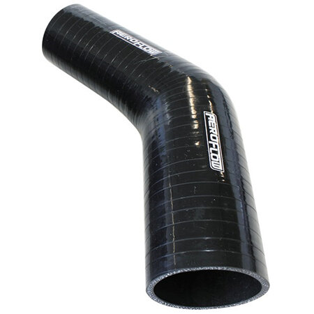 AEROFLOW Silicone  Reducer 45 Deg; Black I.D 2.75-2.00' 70-51mm, Wall 4.5 X 140mm - AF9202-275-200