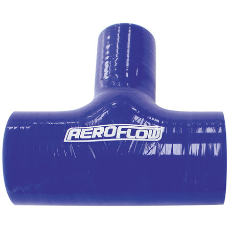 AEROFLOW Silicone Tee piece 1.5' 38mm  on run & 1' 25mm on side, Blue100mm long on run50mm on side