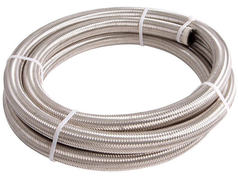AEROFLOW SS BRAIDED HOSE -16AN 1 METRE SILVER S/S 22.2mm ID 30.5mm OD - AF100-16-1M