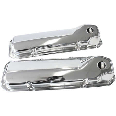 AEROFLOW STEEL VALVE COVERS, 302C 351C CHROME WITHOUT LOGO - AF1821-5051