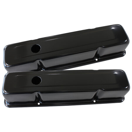 AEROFLOW STEEL VALVE COVERS, SBC TALL  BLACK WITHOUT LOGO - AF1822-5050