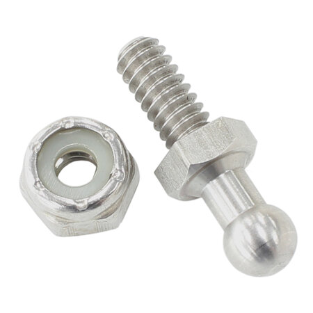 AEROFLOW THROTTLE BALL STAINLESS       1/4-28UNF WITH 7/16 HEX NUT - AF3500-1002