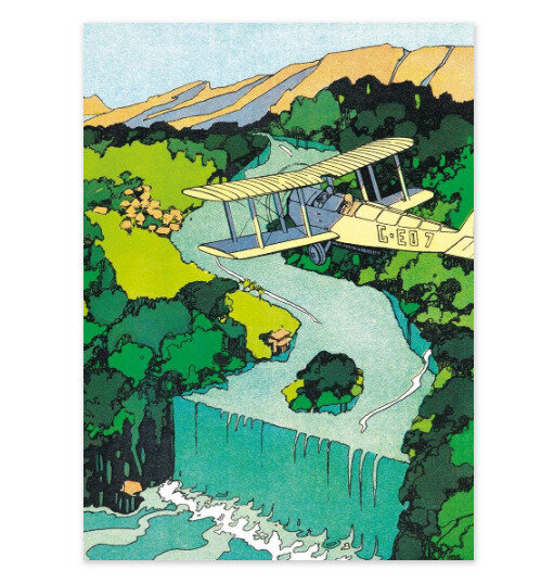 aeroplane over a waterfall card British library collection museums and galleries