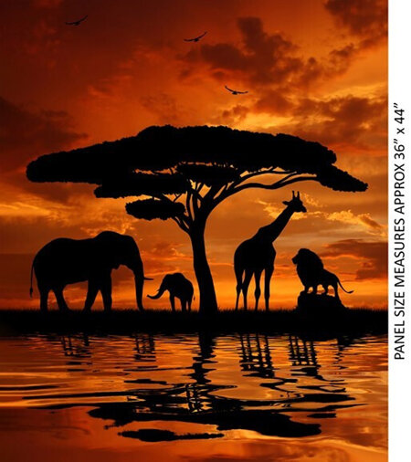 African Safari - Sunset Silhouette Panel