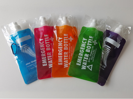 After Shake Emergency Water Bottle - Five colours
