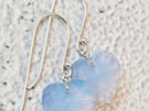 Air Blue Opal 14mm Swarovski Crystal Heart and Sterling Silver Earrings