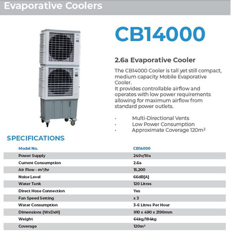 Air Cooler - Water Evaporator 120m2