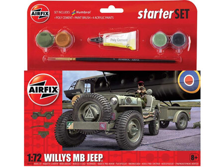 Airfix 1/72 Willys MB Jeep - Starter Set (A55117)