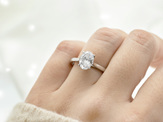 Alice Solitaire Oval Cut Diamond Platinum White Gold Engagement Ring