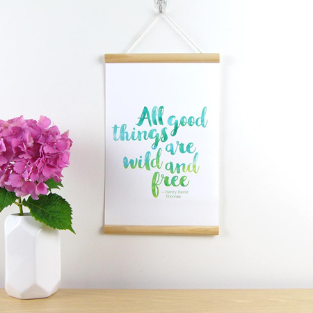 All good things are Wild and Free quote hanging canvas print