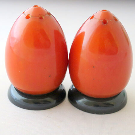 Amber bakelite salt and pepper