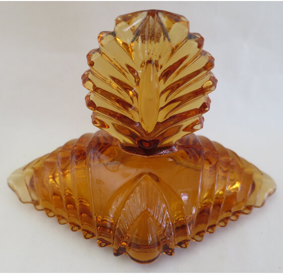 Amber glass art deco pot