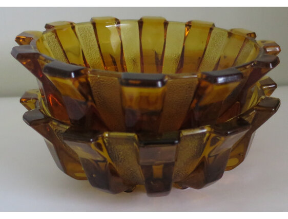 Amber glass bowls
