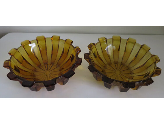 Amber glass bowls