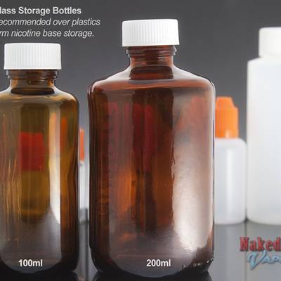 Amber Glass Storage Bottles - Naked Vapour