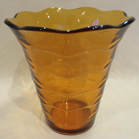 Amber glass vase