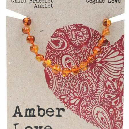 Amber Love Children's Bracelet/Anklet, Cognac Love