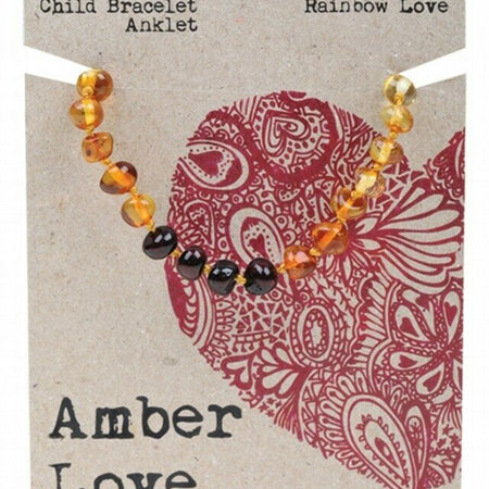 Amber Love Children's Bracelet/Anklet, Rainbow Love