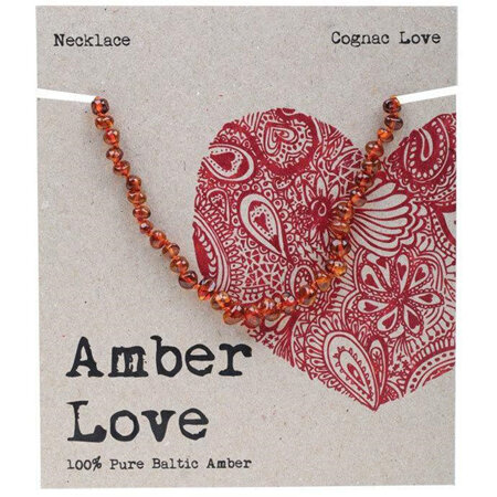 Amber Love Children's Necklace, Cognac Love