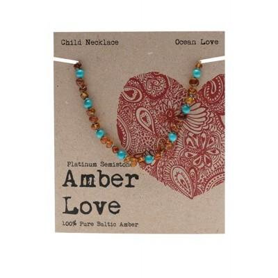 Amber Love Children's Necklace, Ocean Love