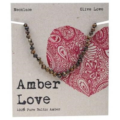 Amber Love Children's Necklace, Olive Love