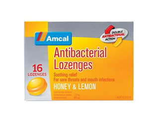 AMCAL ANTI-BACTERIAL LOZENGE HONEY/LEMON 16