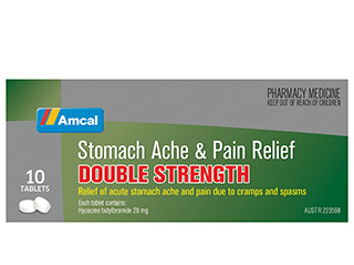 AMCAL STOMACH ACHE & PAIN RLF DBL STR 10 TABS