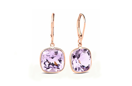 Amethyst and Gold Drop Earrings