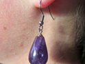 Amethyst drop shaped earrings