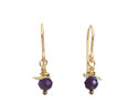 Amethyst february birthstone rosehips gold earrings lilygriffin nz jewellery
