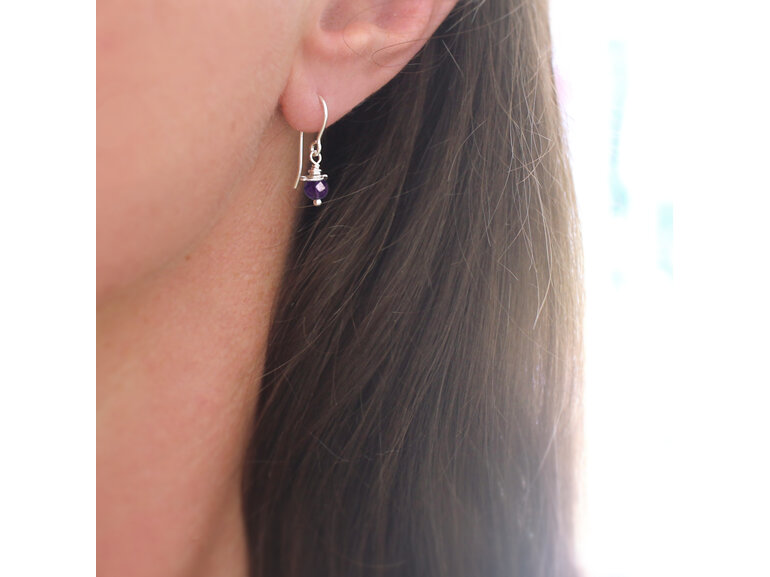 amethyst february birthstone rosehips silver earrings lily griffin nz jewellery