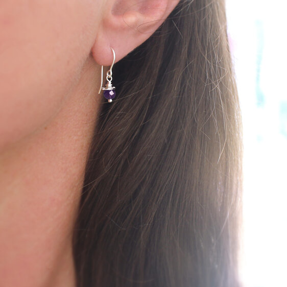 amethyst february birthstone rosehips silver earrings lily griffin nz jewellery