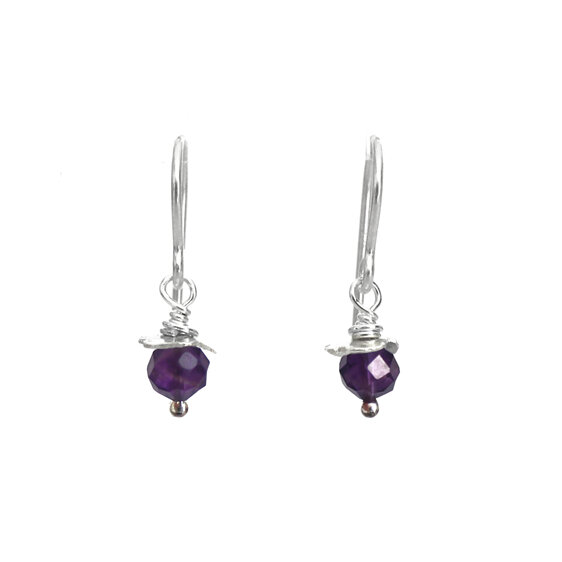 Amethyst february birthstone rosehips sterling silver earrings lilygriffin nz
