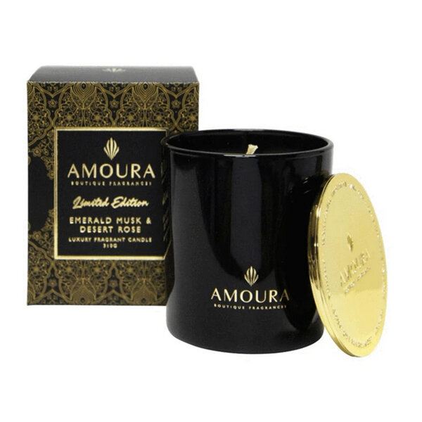 AMOURA Candle Emerald Musk & Desert Rose 310g