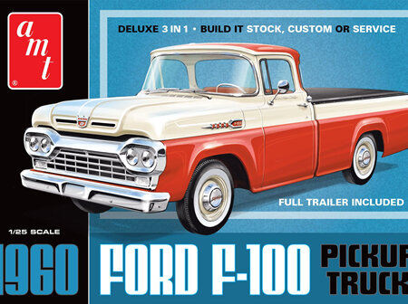 AMT 1/25 1960 Ford F-100 Pickup with Trailer 3n1 (AMT1407)