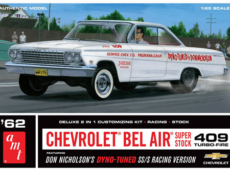 AMT 1/25 62 Chevrolet Bel Air SS 409 Don Nicholson's Dyno Tuned SS/S (AMT1283)