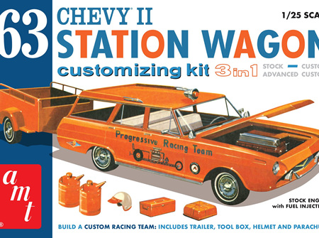 AMT 1/25 63 Chevy II Station Wagon Customizing Kit w/Trailer (AMT1201)