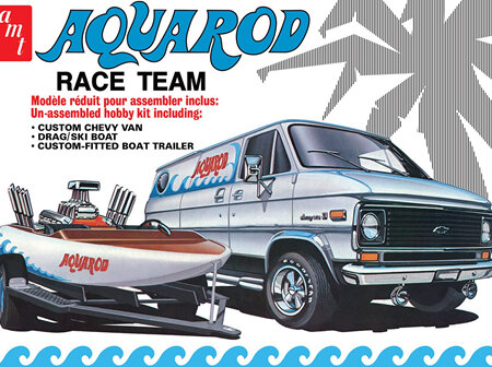 AMT 1/25 Aqua Rod Race Team - Chevy Van, Race Boat & Trailer (AMT1338)