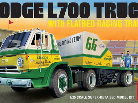 AMT 1/25 Dodge L700 Truck with Flatbed Racing Trailer (AMT1368)