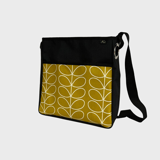 An Orla Kiely laminated fabric for an easy to clean bag.