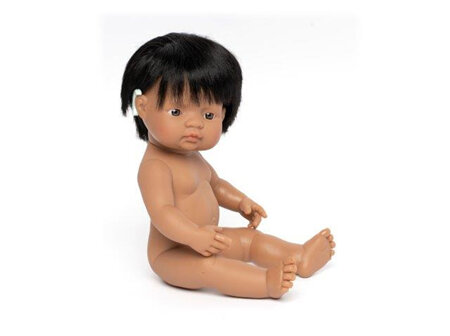 Anatomically Correct Baby Doll With Hearing Aid (Latin American Boy) - 38cm