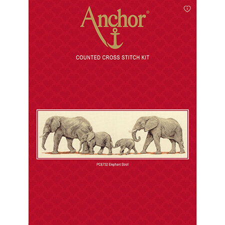 Anchor Essential Kits: Cross Stitch - Elephant Stroll