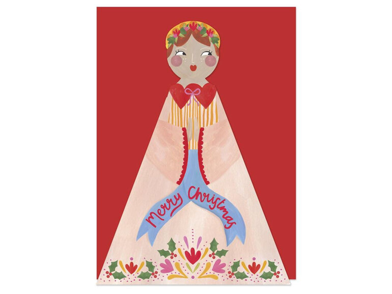 Angel Keepsake 3D Fold Out Christmas Card | Raspberry Blossom