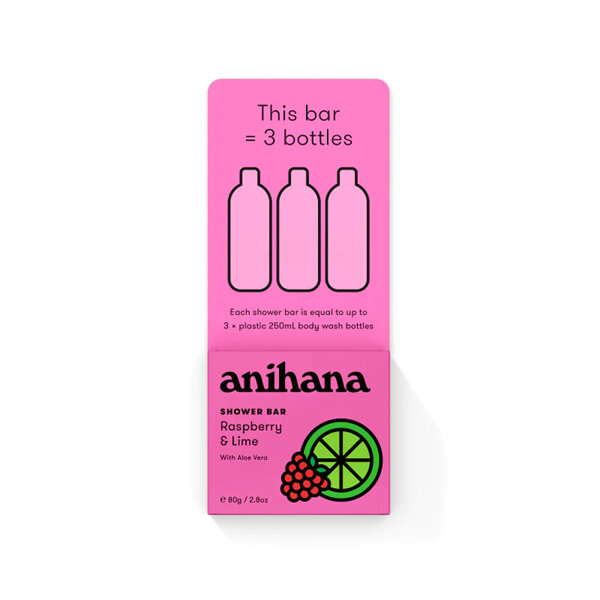 anihana Shower Bar Raspberry & Lime 80g