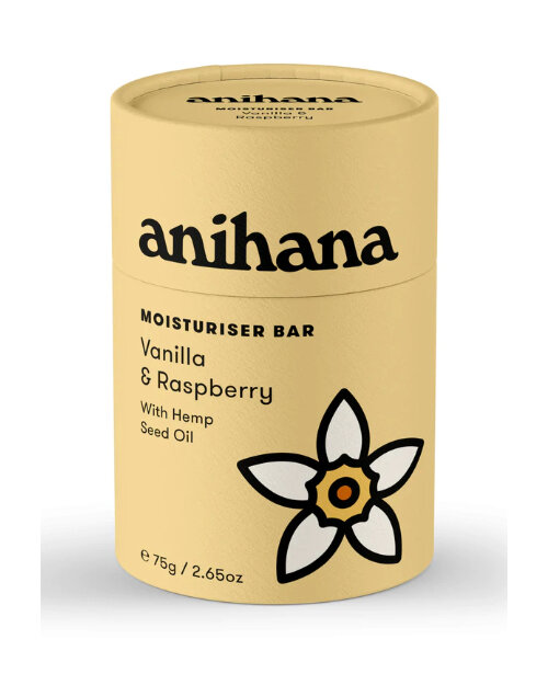 anihana Solid Moisturiser Raspberry & Vanilla 75g eco zero-waste body