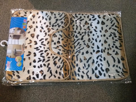 Animal Print Bathmat & Toilet Mat Set - Cheetah