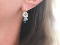 Annalise silver flowers black opal pearl earrings lilygriffin nz  jeweller
